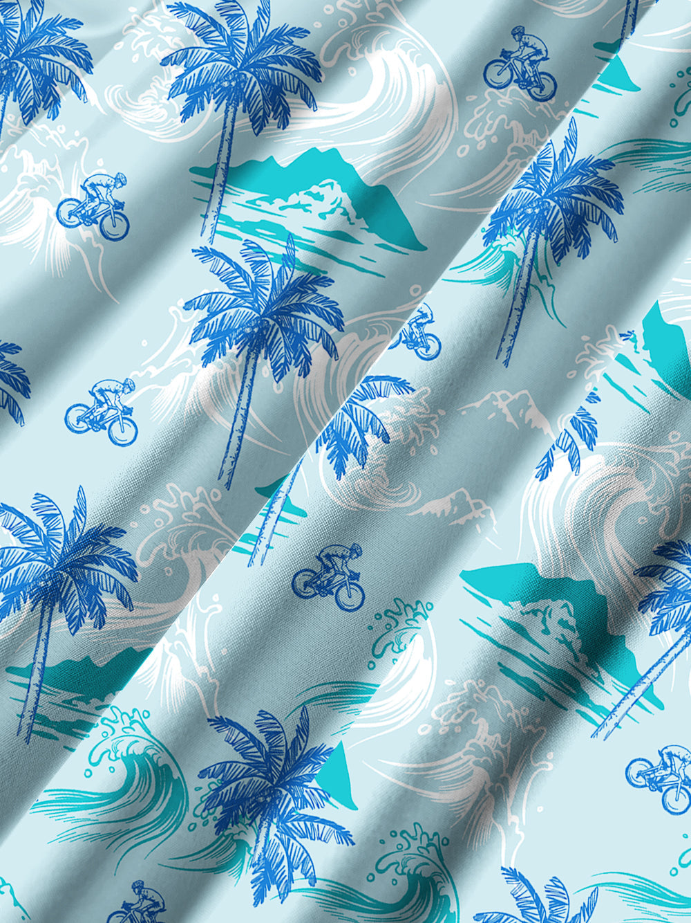 Orionride Wavy Coconut Tree Ultra Lightweight Short Sleeves Hawaiian shirt