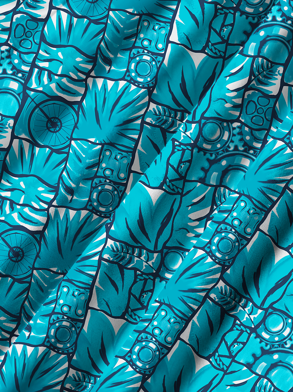 Orionride Ferns And Wheels Zipper Pockets Ultra Lightweight Short Sleeves Gravel Shirt