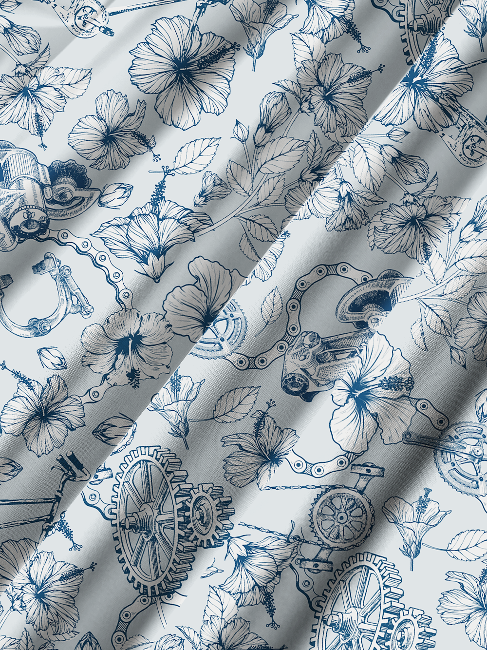 Orionride Hibiscus Gear Zipper Pockets Ultra Lightweight Short Sleeves Gravel Shirt