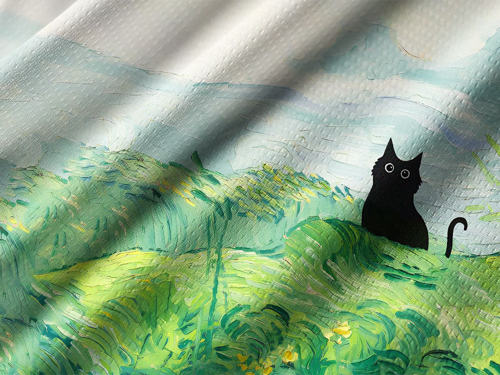 Orionride Oil Painting Black Cat Long Sleeve Downhill Jersey