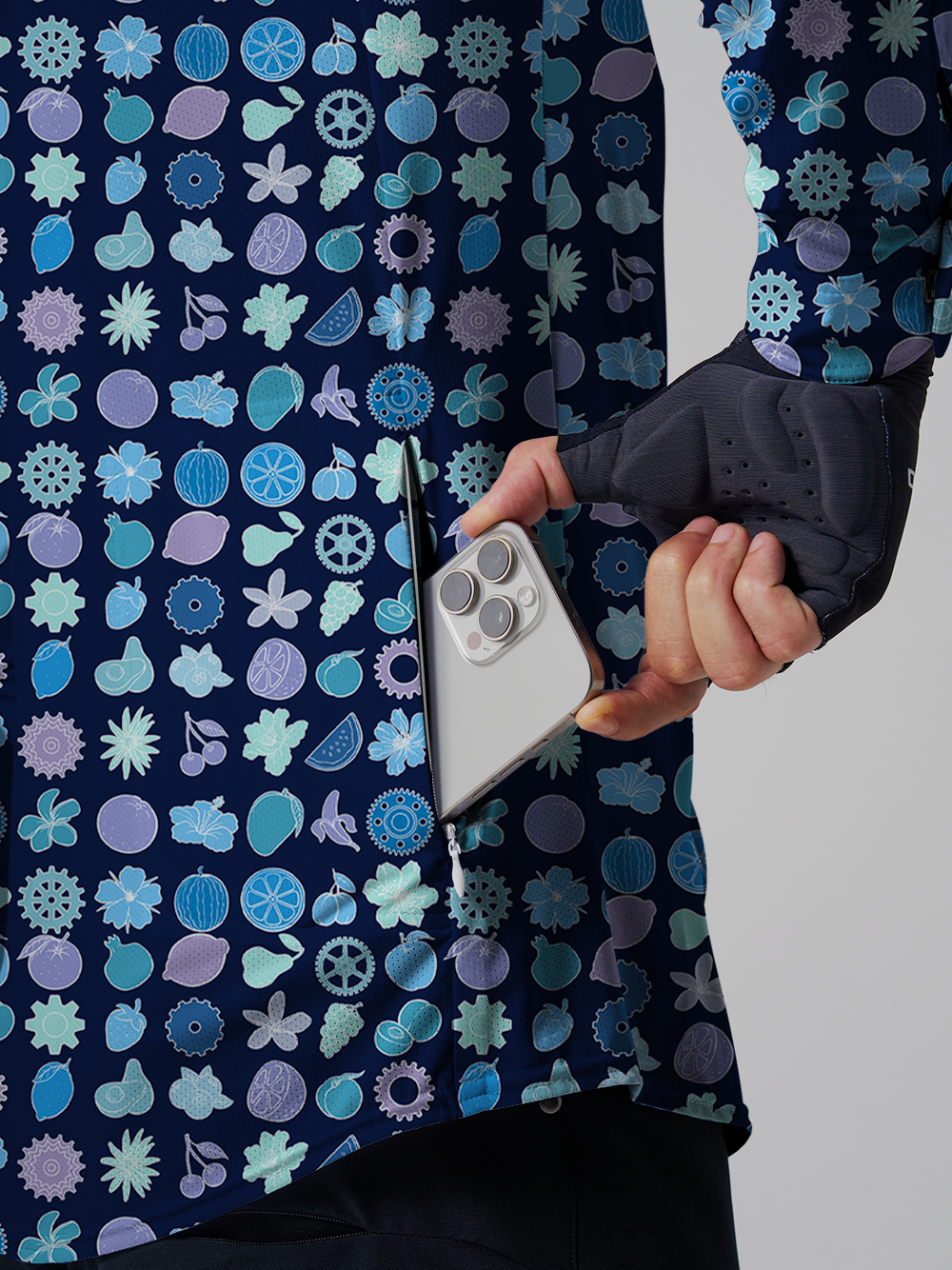 Orionride Fruit Maze Men's Stretchy Breathable Long Sleeve Gravel Shirt