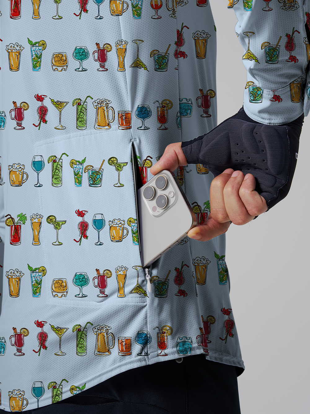 Orionride Cocktail Party Men's Stretchy Breathable Long Sleeve Gravel Shirt