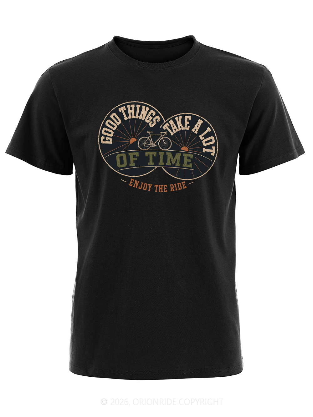 Orionride Vintage Wheel Short Sleeves Bike T-Shirt