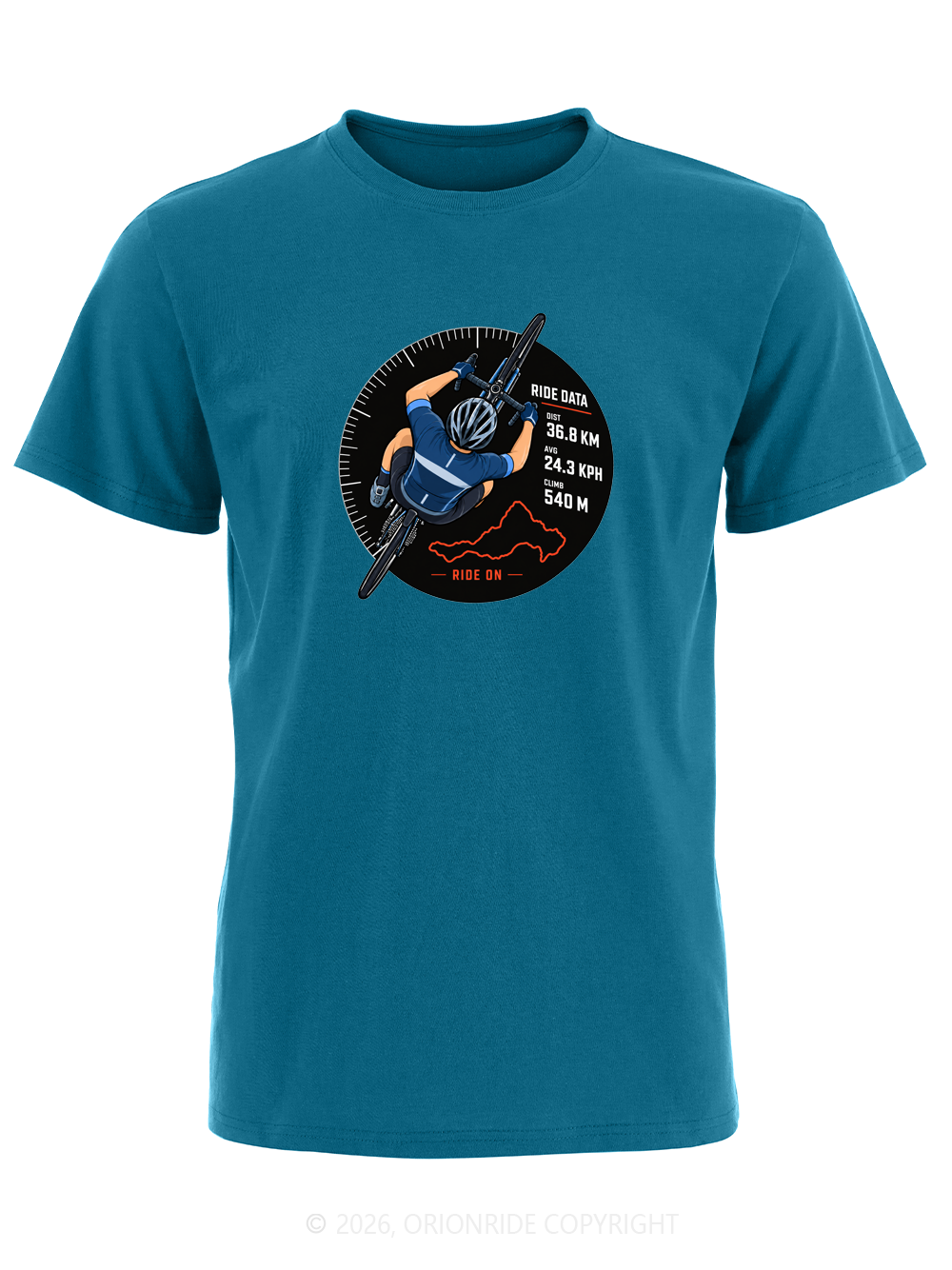 Orionride Ride Data Badge Short Sleeves Bike T-Shirt