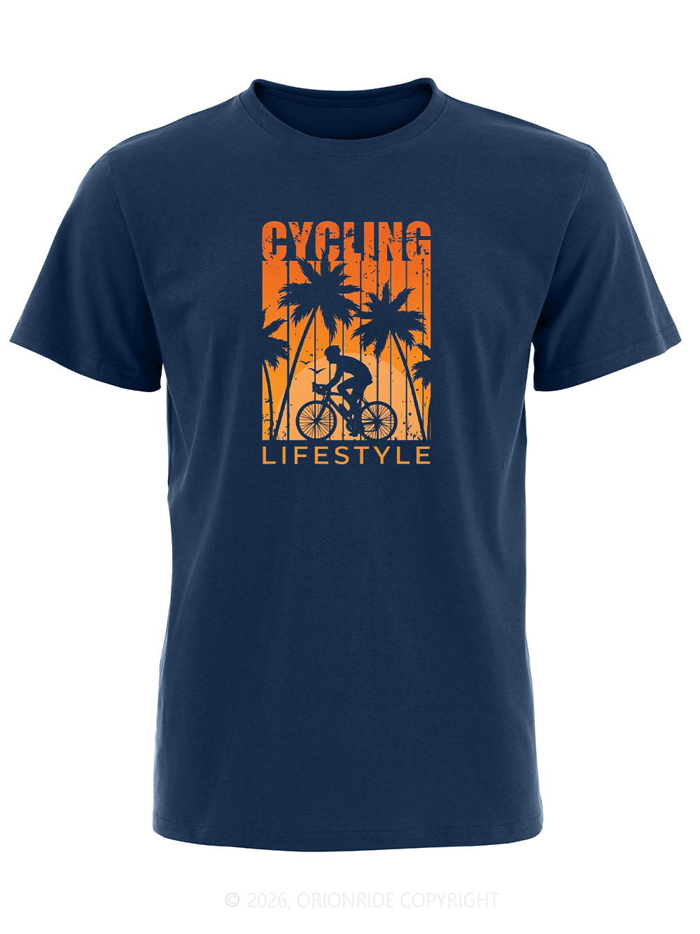 Orionride Palm Tree Silhouette Short Sleeves Bike T-Shirt