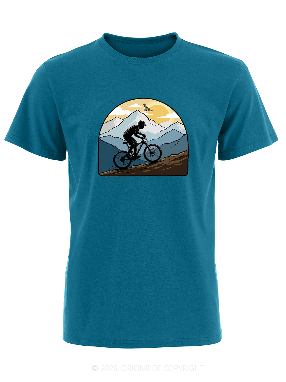 Orionride Sunset Silhouette Outlinet Short Sleeves Bike T-Shirt