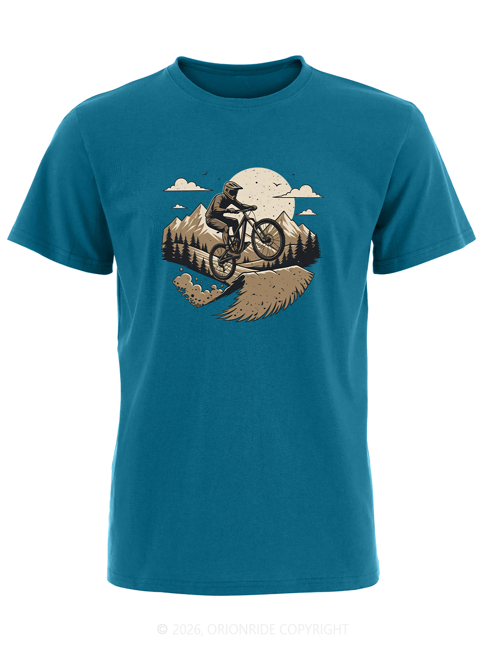 Orionride Flying Over Mountains Short Sleeves Bike T-Shirt