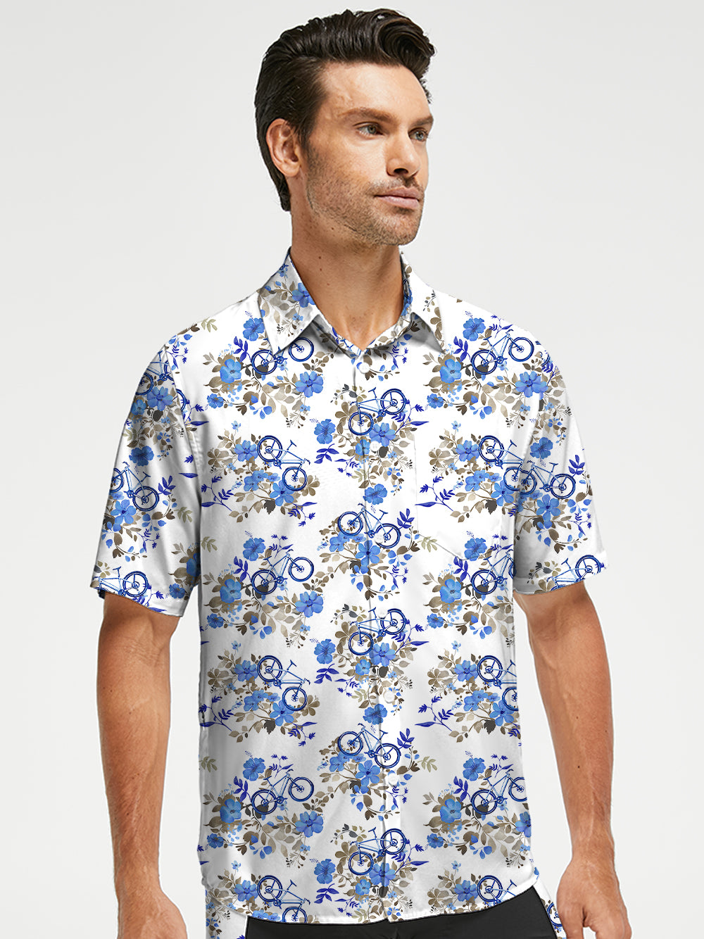 Orionride Flowers In Bloom Zipper Pockets Ultra Lightweight Short Sleeves Gravel Shirt