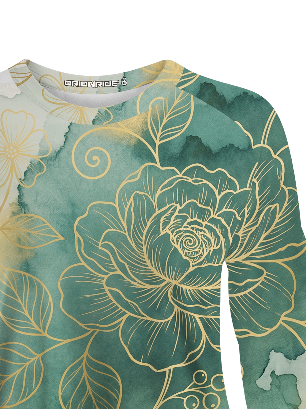 Orionride Gold Thread Flowers Women's Quick Dry Downhill Jersey