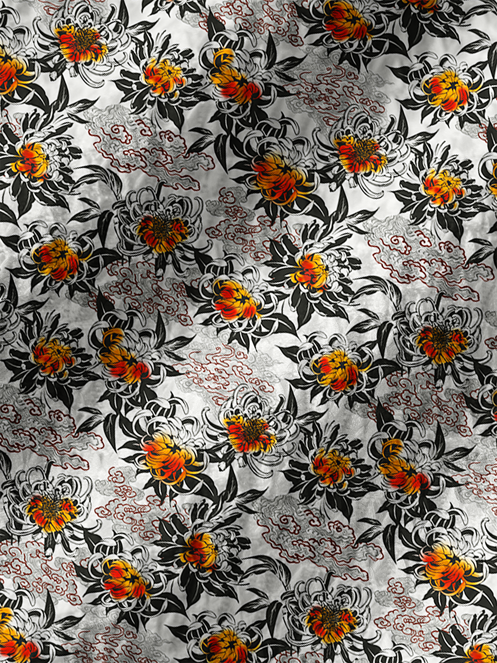 Orionride Chrysanthemums In Full Bloom Men's Camp Collar Knitted Shirt