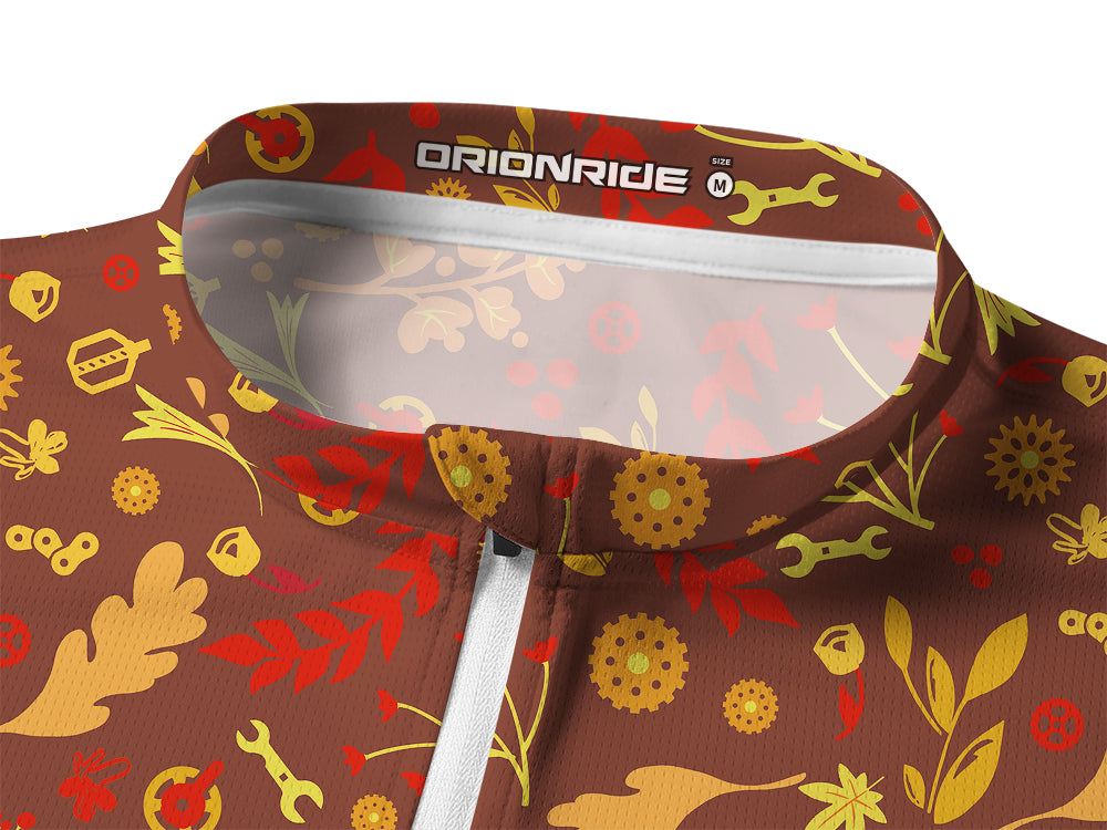 Orionride Passionate Red Gear Long Sleeve Half Zipper Mountain Bike Jersey