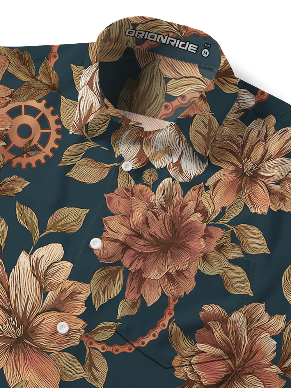Orionride Memory Of Flowers Zipper Pockets Ultra Lightweight Short Sleeves Gravel Shirt