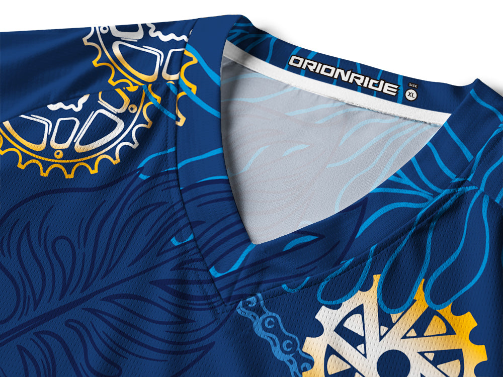 Orionride Watercolor Leaves Long Sleeve Downhill Jersey