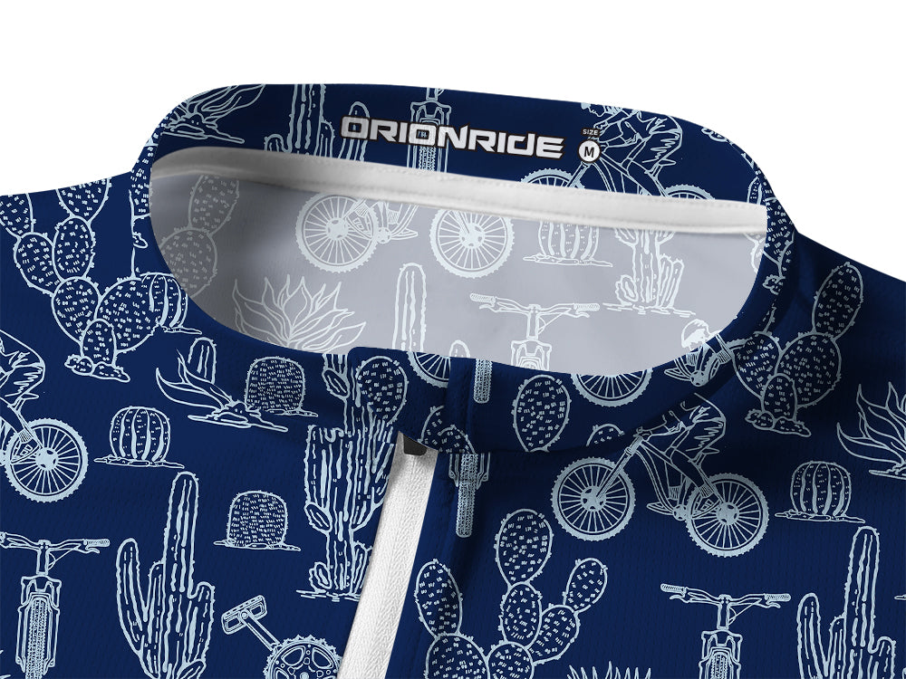 Orionride Desert Cactus Long Sleeve Half Zipper Mountain Bike Jersey