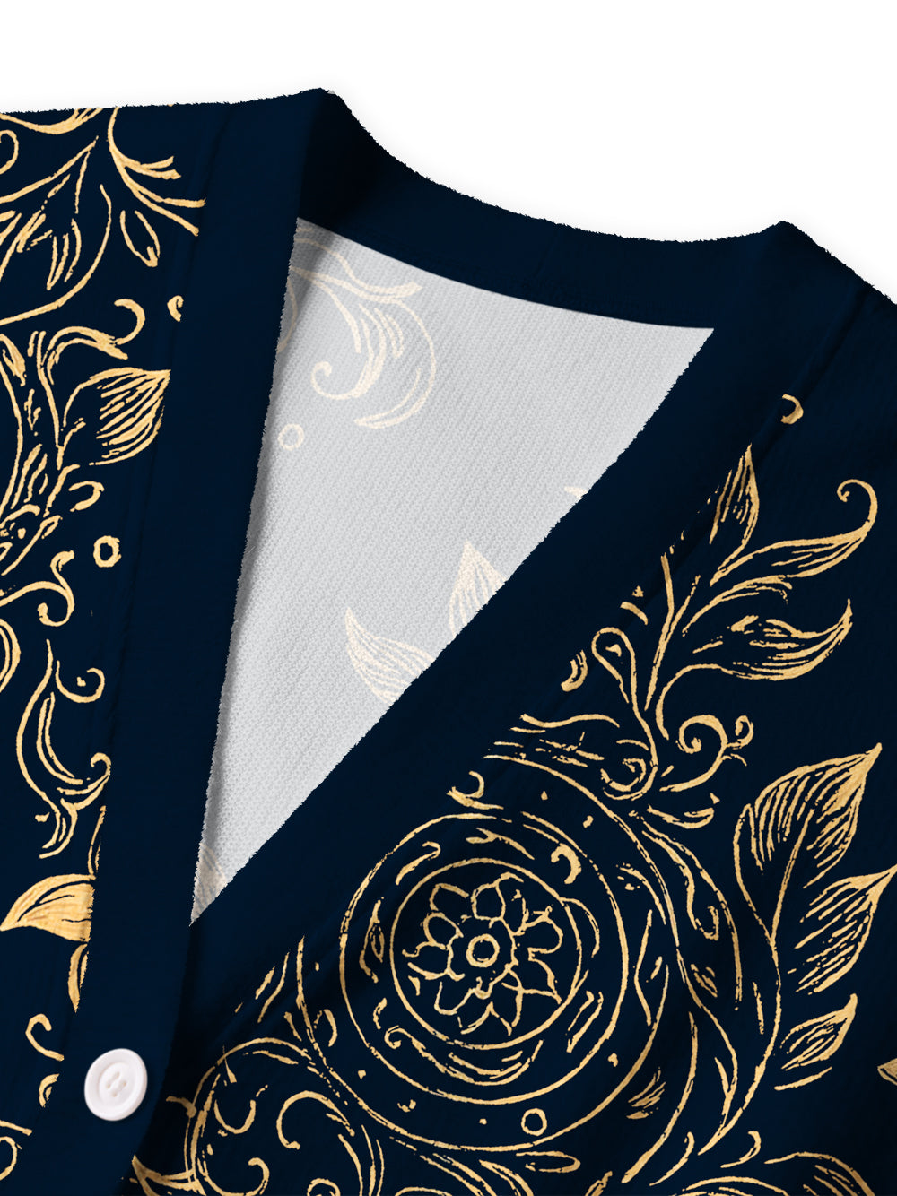 Orionride Golden Flowers Men's Cardigan Knit Sweaters