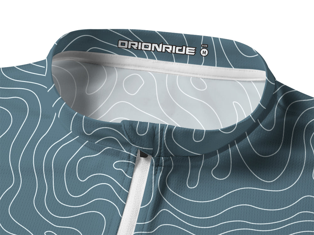 Orionride Challenging Contour Lines Long Sleeve Half Zipper Mountain Bike Jersey