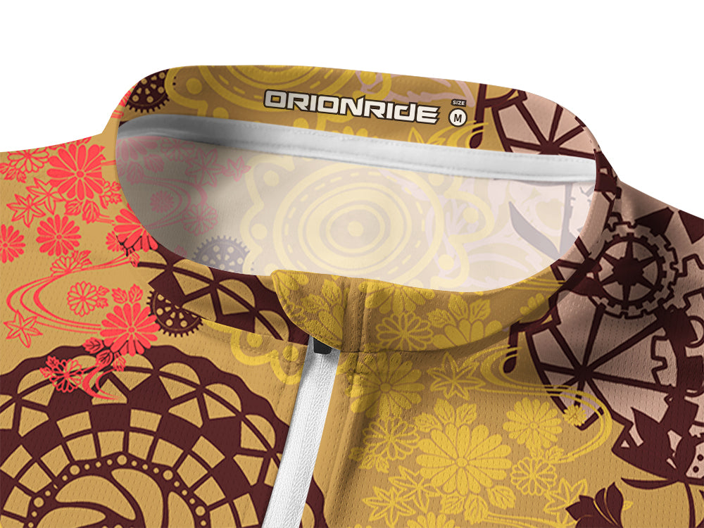 Orionride Magical Flowers Long Sleeve Half Zipper Mountain Bike Jersey