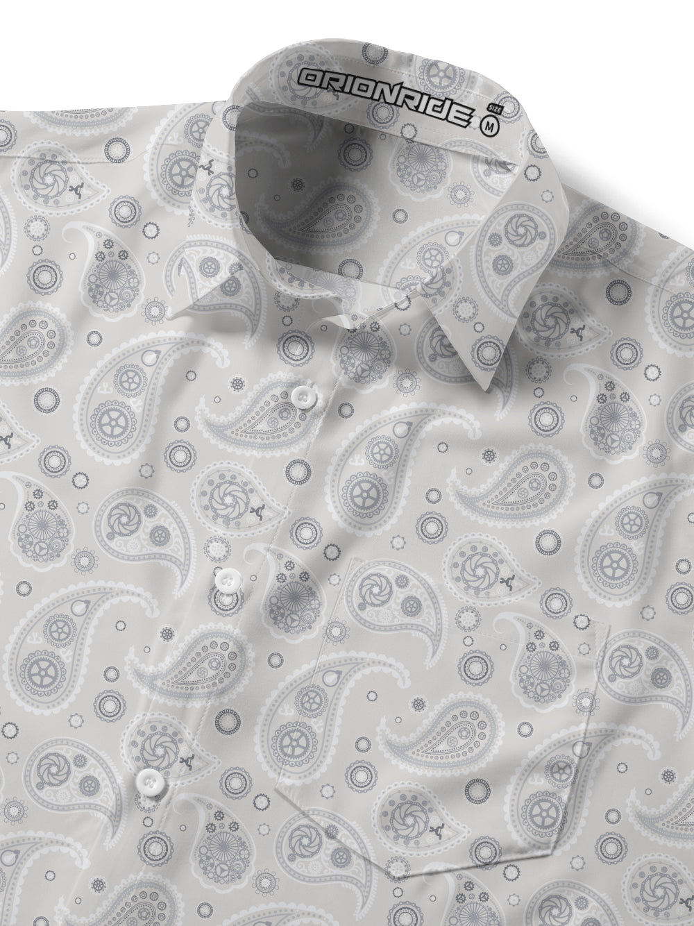 Orionride Cashew Flower Paradise Zipper Pockets Ultra Lightweight Short Sleeves Gravel Shirt