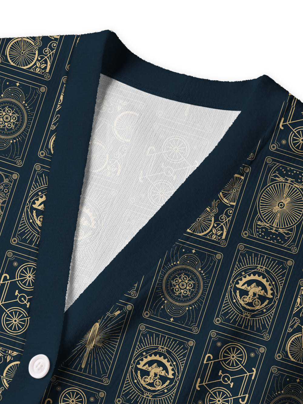 Orionride Bicycle Cards Men's Cardigan Knit Sweaters