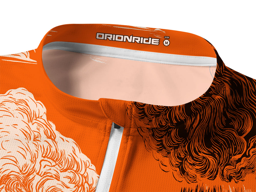 Orionride Volcanic Eruption Long Sleeve Half Zipper Mountain Bike Jersey