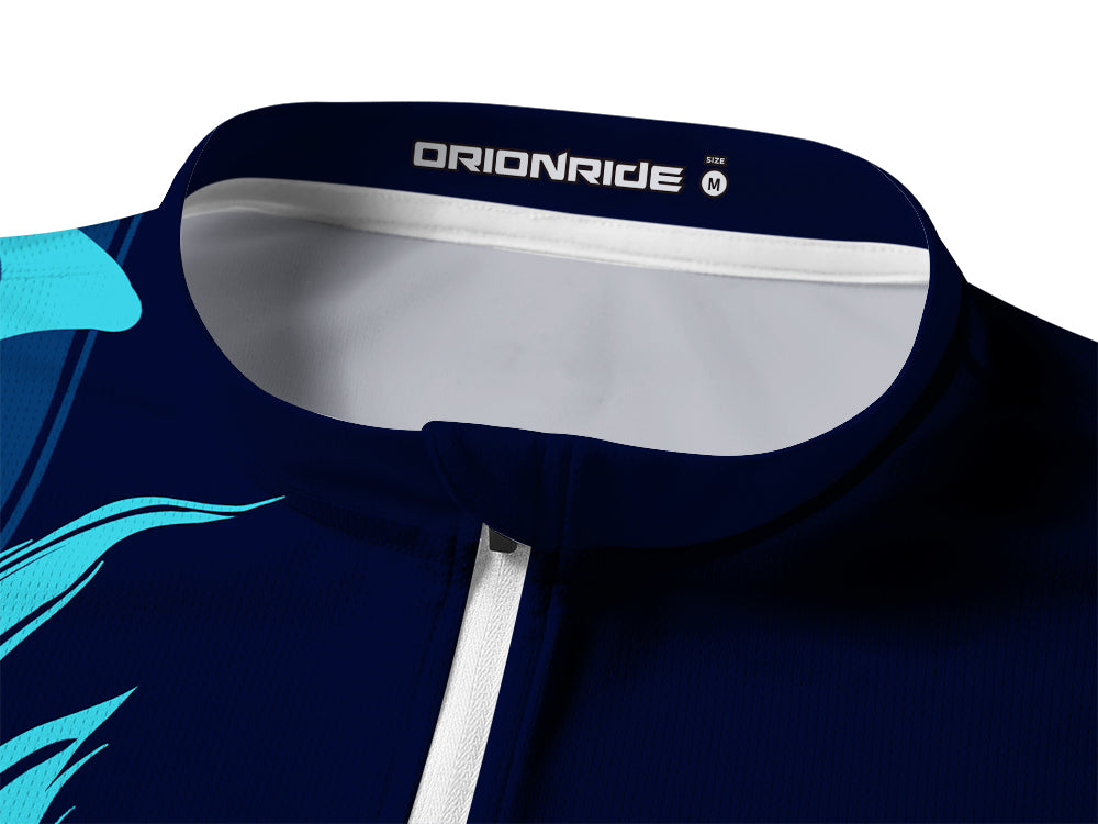 Orionride Water Ripples Long Sleeve Half Zipper Mountain Bike Jersey