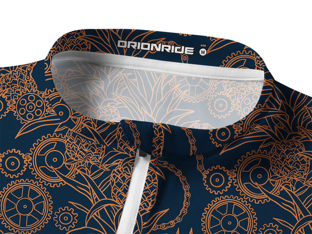 Orionride Pineapple Isle Long Sleeve Half Zipper Mountain Bike Jersey