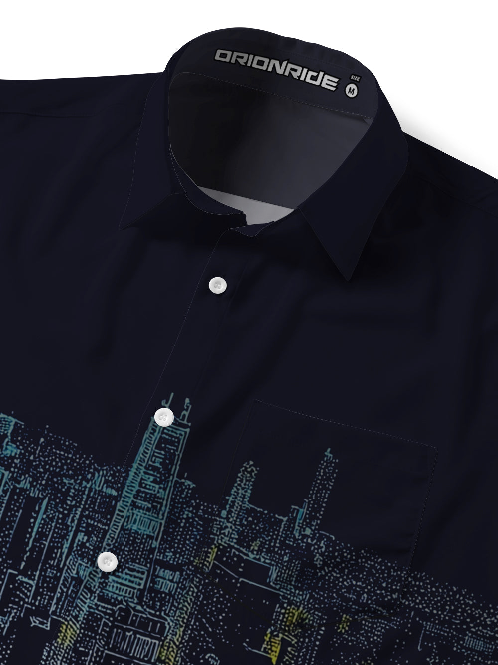 Orionride City Night View Zipper Pockets Ultra Lightweight Short Sleeves Gravel Shirt