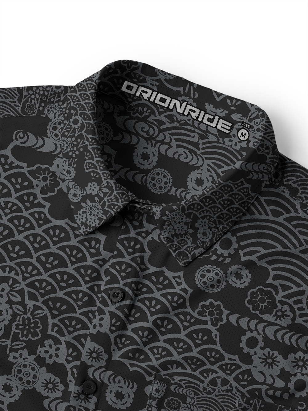 Orionride Fan-shaped Waves Men's Stretchy Breathable Long Sleeve Gravel Shirt