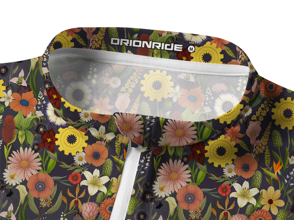 Orionride Hidden Flower Long Sleeve Half Zipper Mountain Bike Jersey