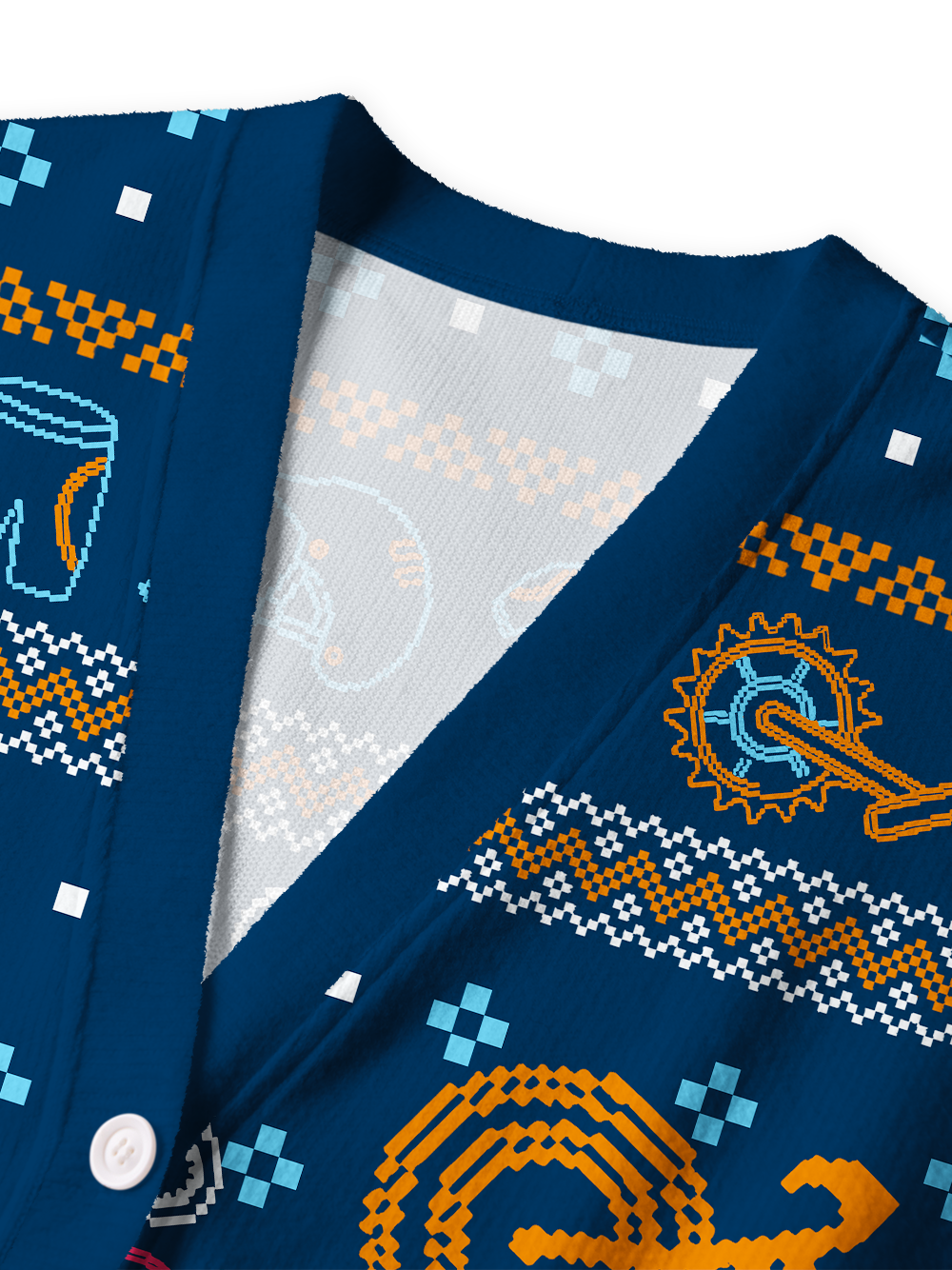 Orionride Parts Mosaic Men's Cardigan Knit Sweaters