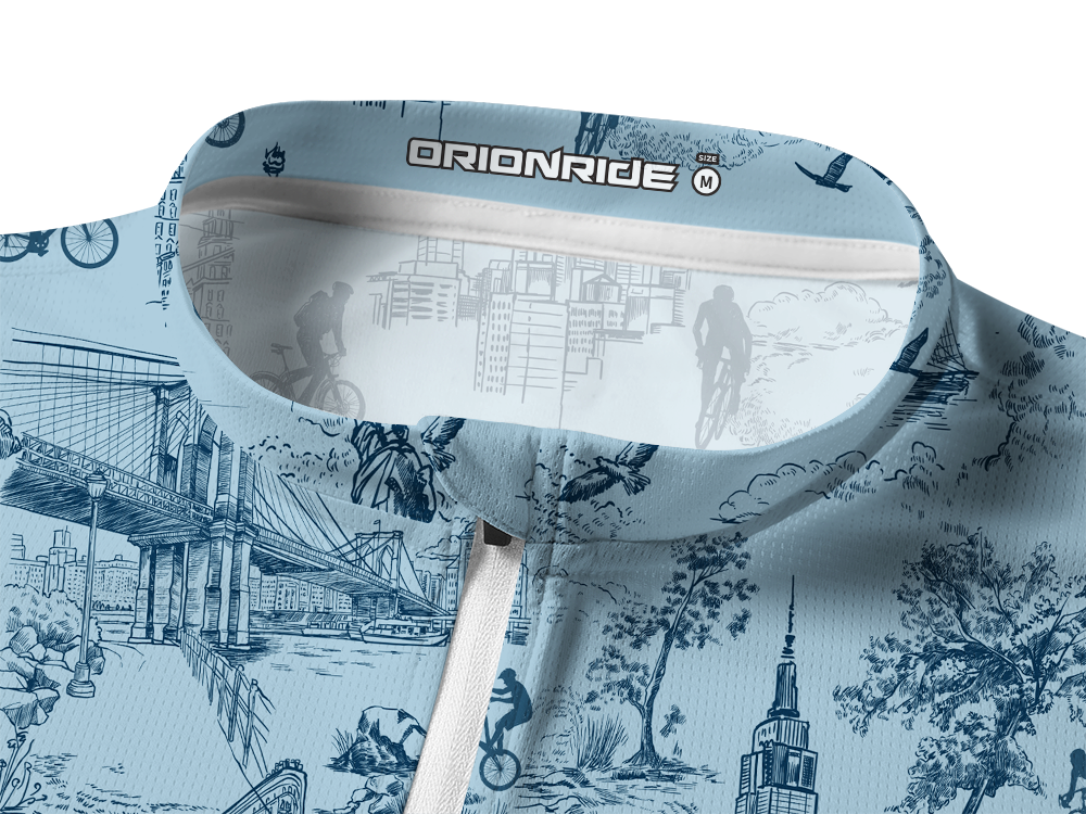 Orionride New York Diary Long Sleeve Half Zipper Mountain Bike Jersey