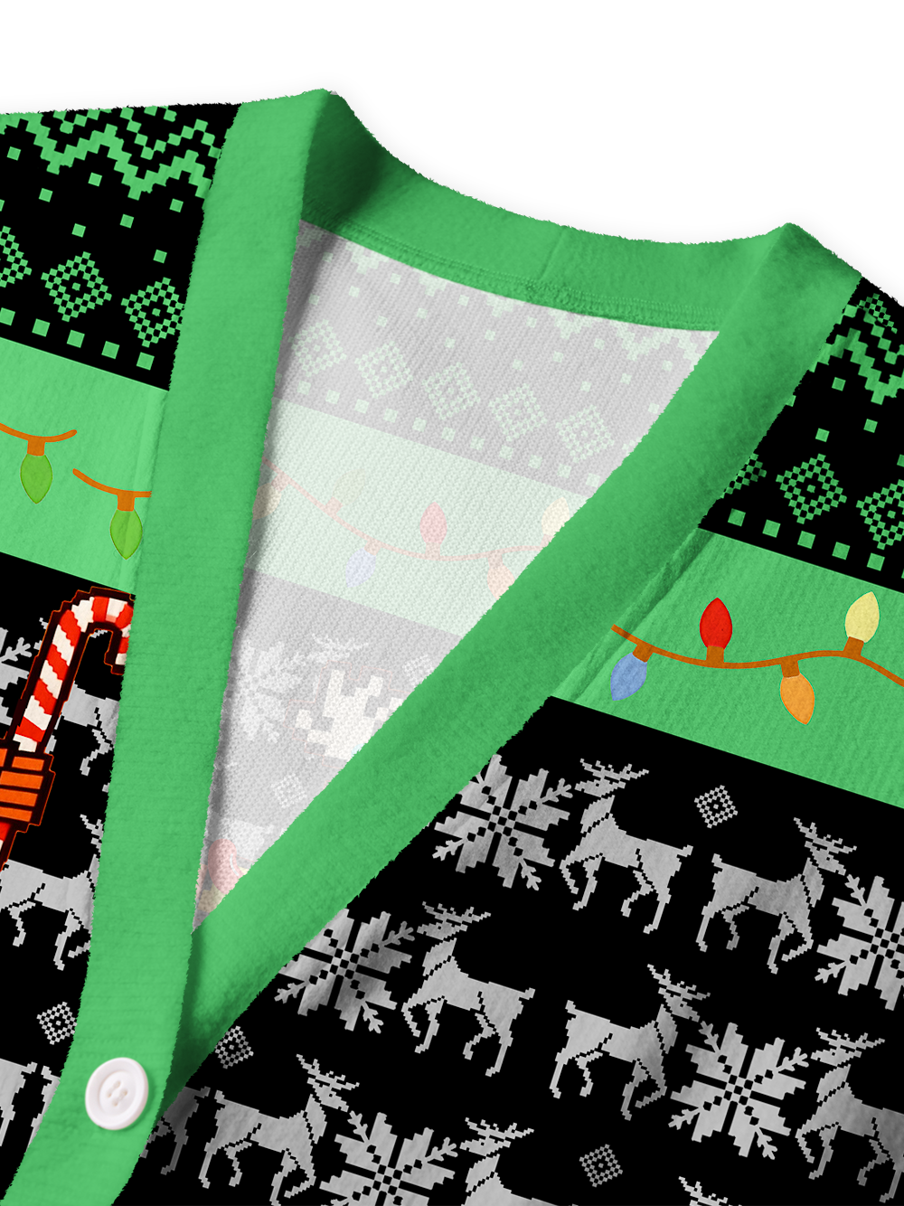 Orionride Happy Reindeer Men's Cardigan Knit Sweaters