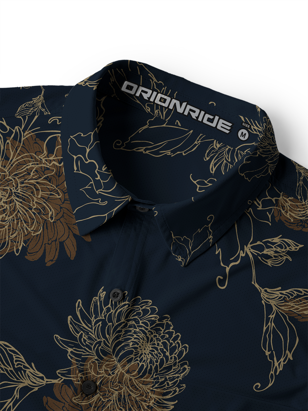 Orionride Golden Chrysanthemums Men's Stretchy Breathable Long Sleeve Gravel Shirt
