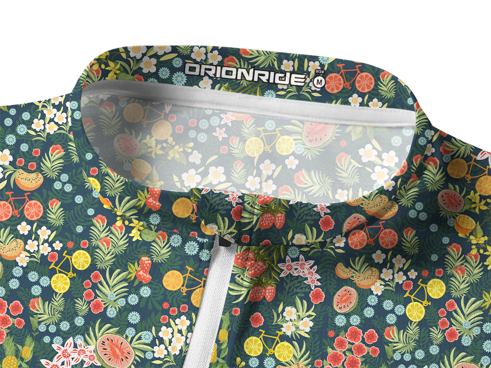 Orionride Juicy Fruit Long Sleeve Half Zipper Mountain Bike Jersey