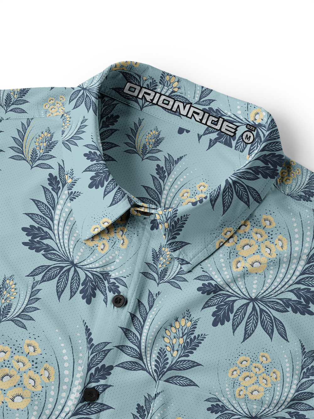 Orionride Semicircular Floral Men's Stretchy Breathable Long Sleeve Gravel Shirt
