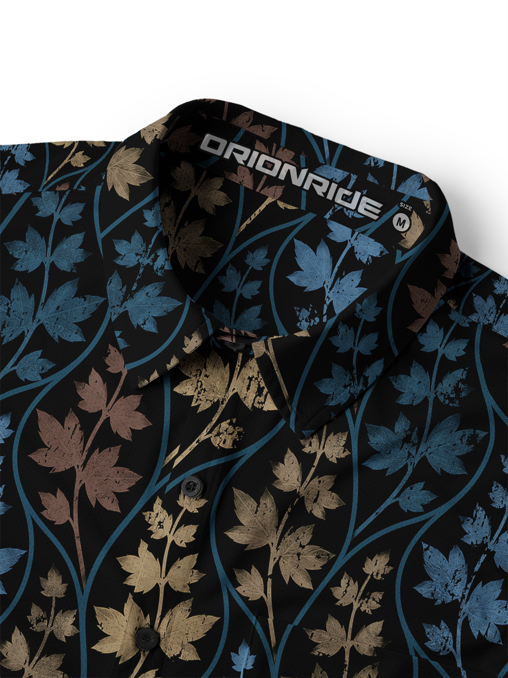 Orionride Leaf Vines Men's Stretchy Breathable Long Sleeve Gravel Shirt