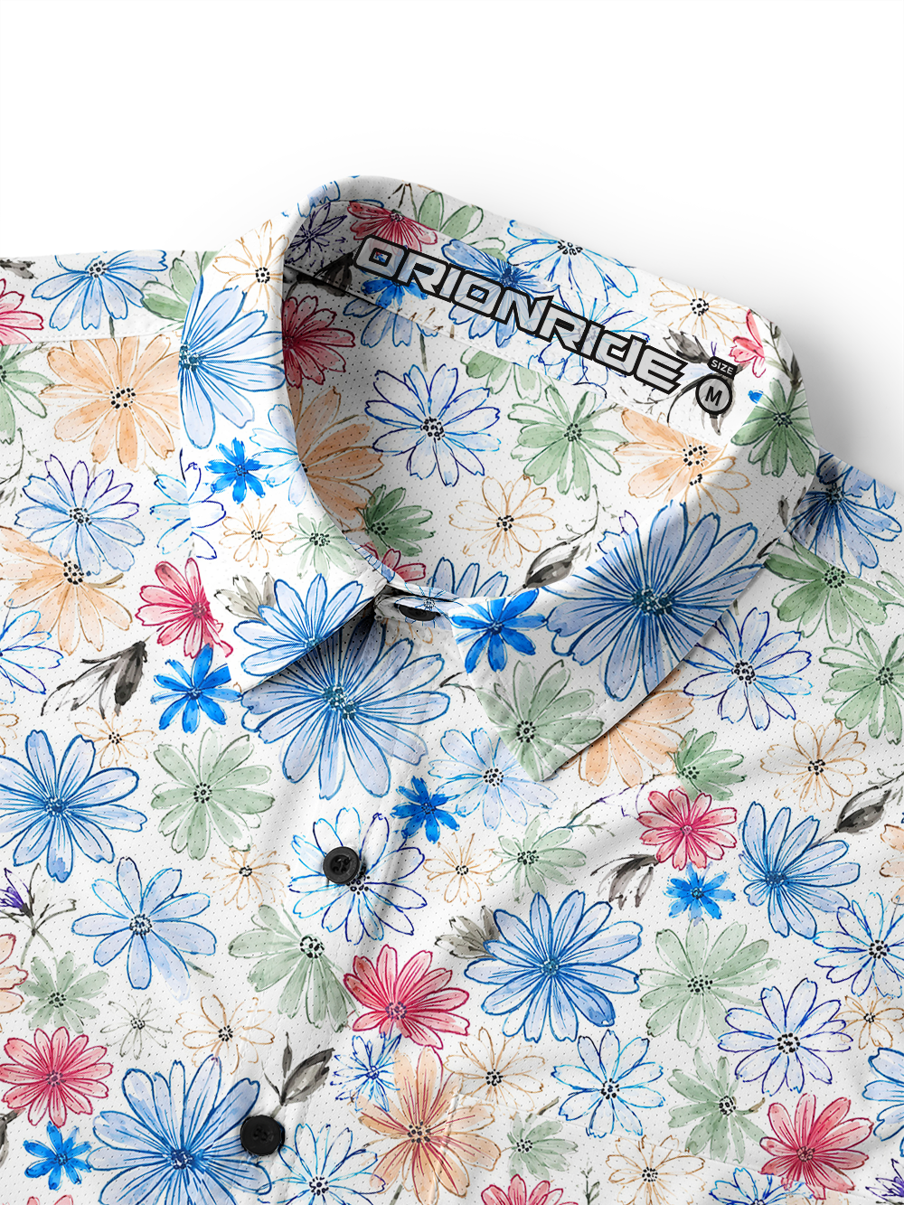 Orionride Wild Blossoms Men's Stretchy Breathable Long Sleeve Gravel Shirt