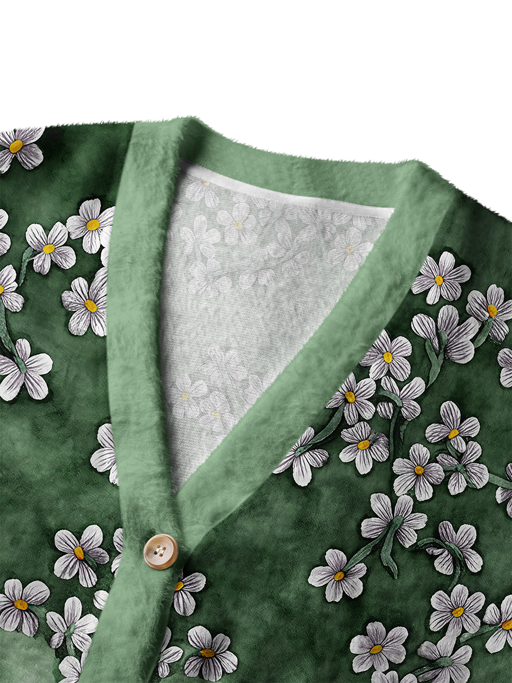Orionride Dye Flower Women's Fuzzy Knit Cardigan
