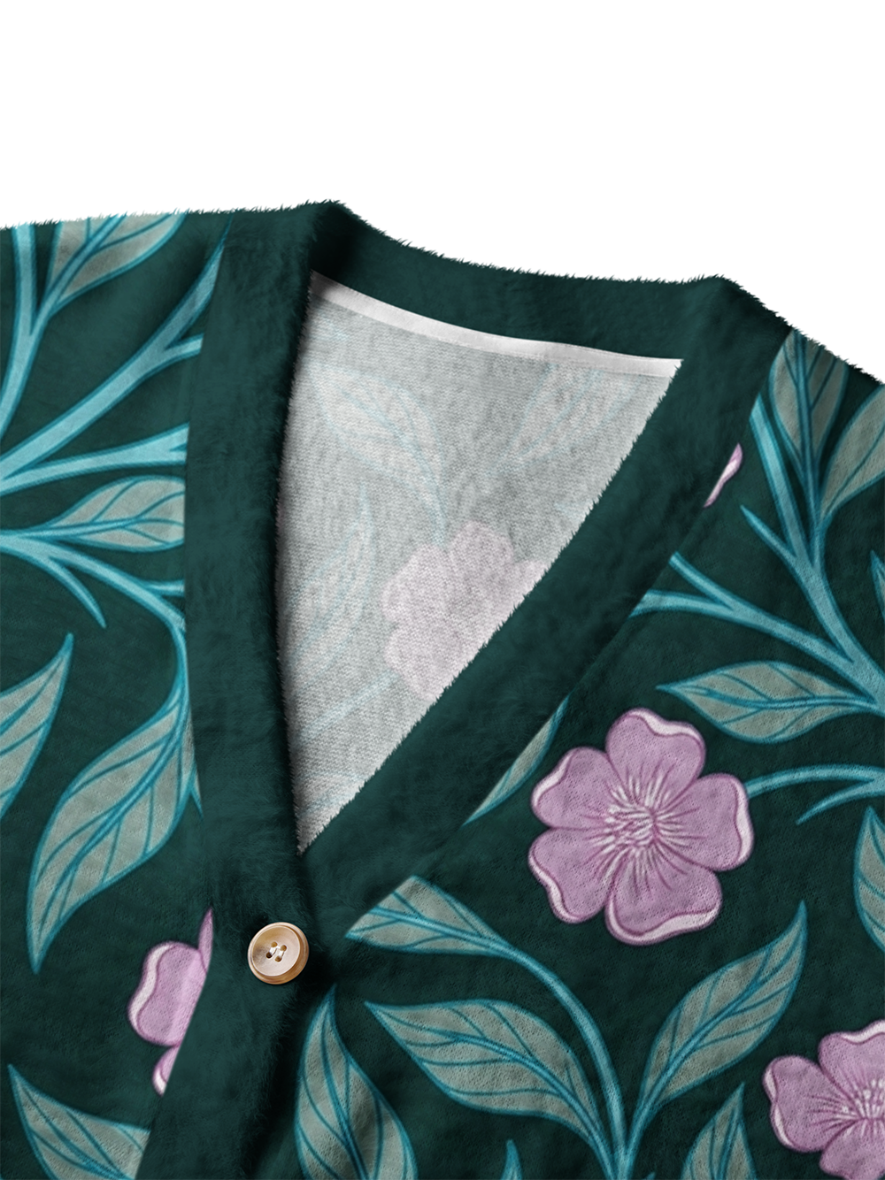 Orionride Matte Floral Women's Fuzzy Knit Cardigan