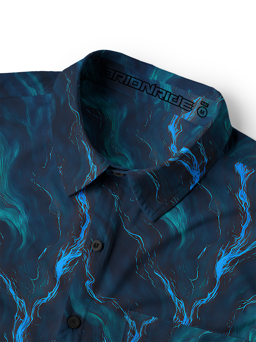 Orionride Liquid Flow Texture Men's Stretchy Breathable Long Sleeve Gravel Shirt