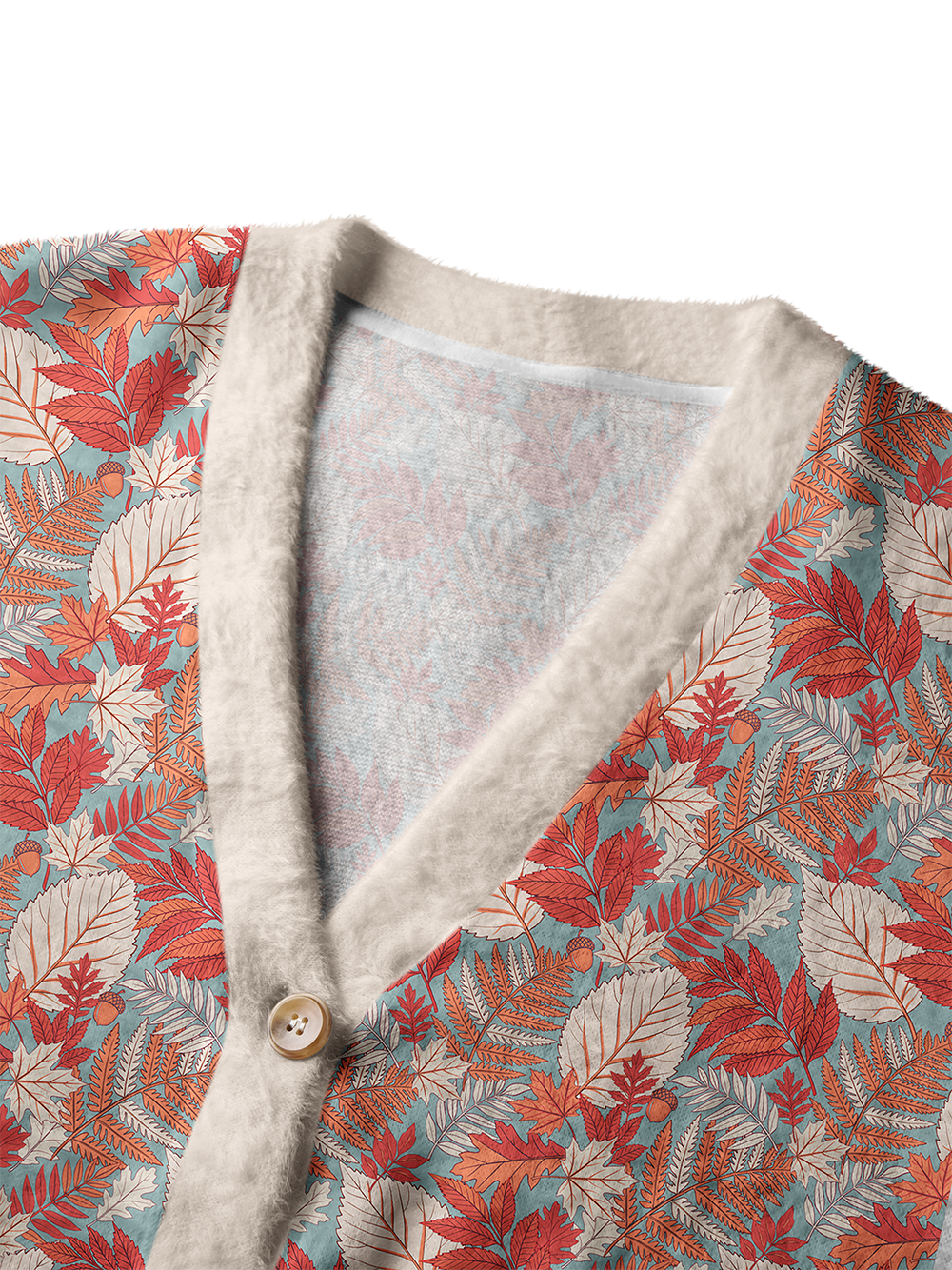 Orionride Autumn Leaf Women's Fuzzy Knit Cardigan