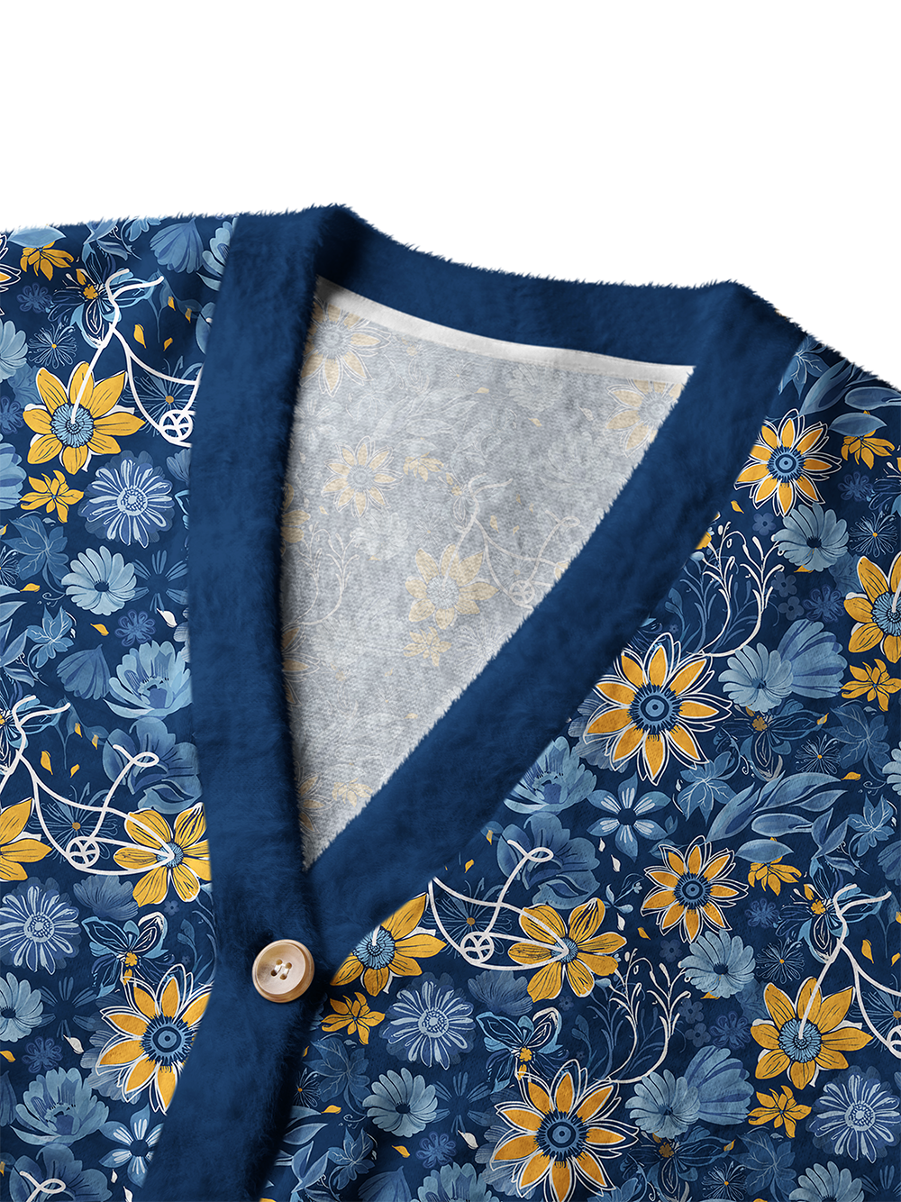 Orionride Flower Paradise Women's Fuzzy Knit Cardigan