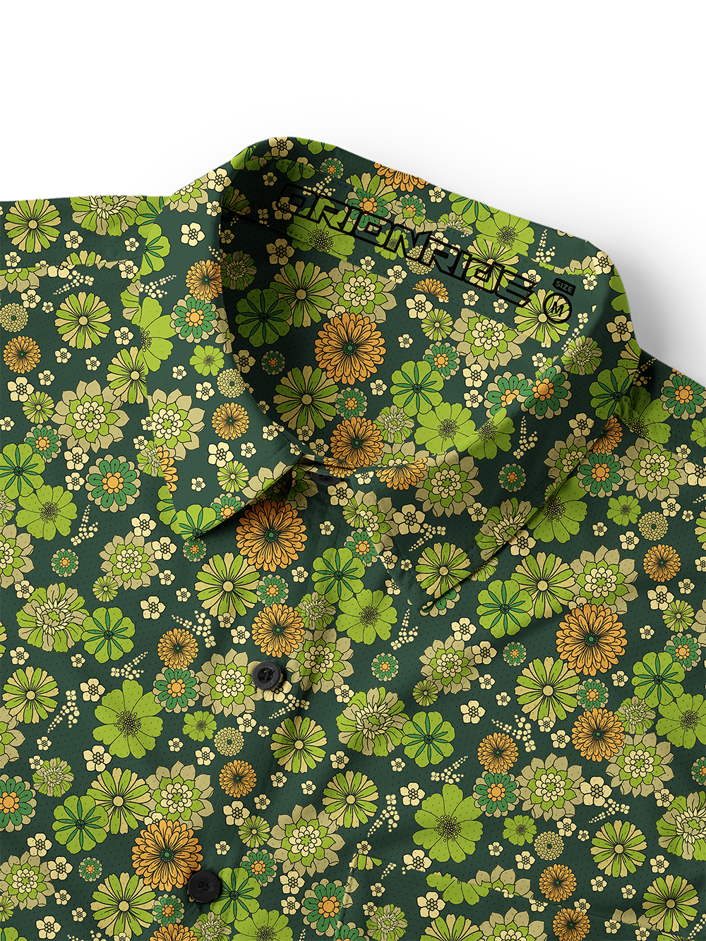 Orionride Concentric Circle Flowers Men's Stretchy Breathable Long Sleeve Gravel Shirt