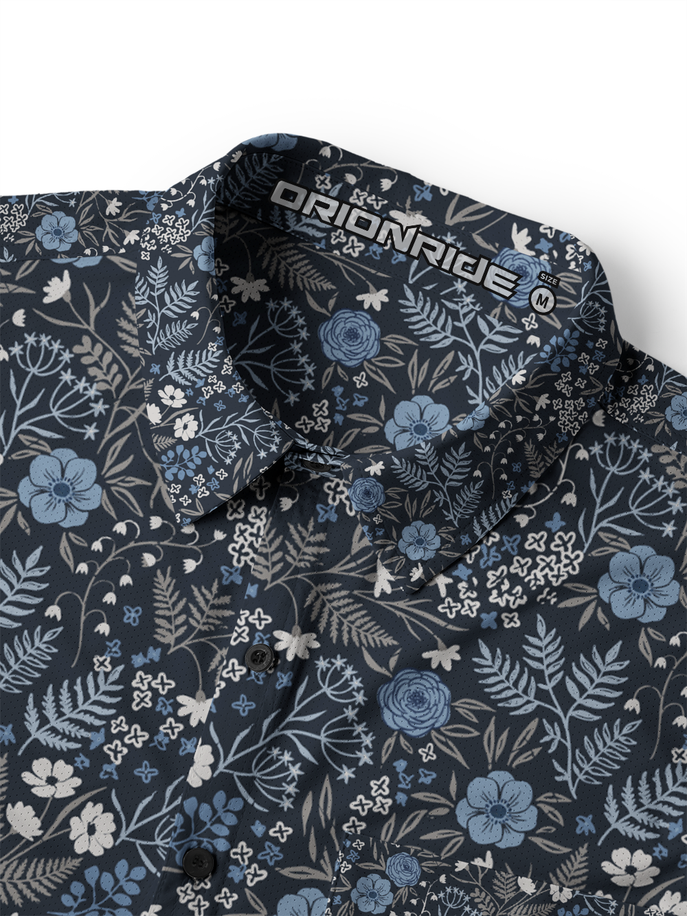 Orionride Midnight Florals Men's Stretchy Breathable Long Sleeve Gravel Shirt