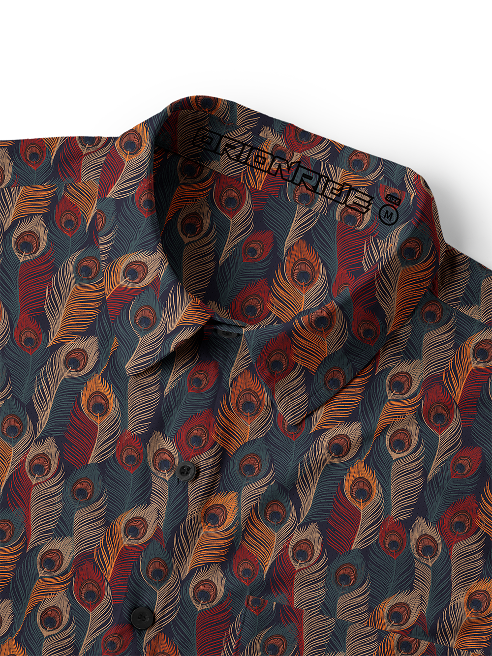 Orionride Colorful Feathers Men's Stretchy Breathable Long Sleeve Gravel Shirt