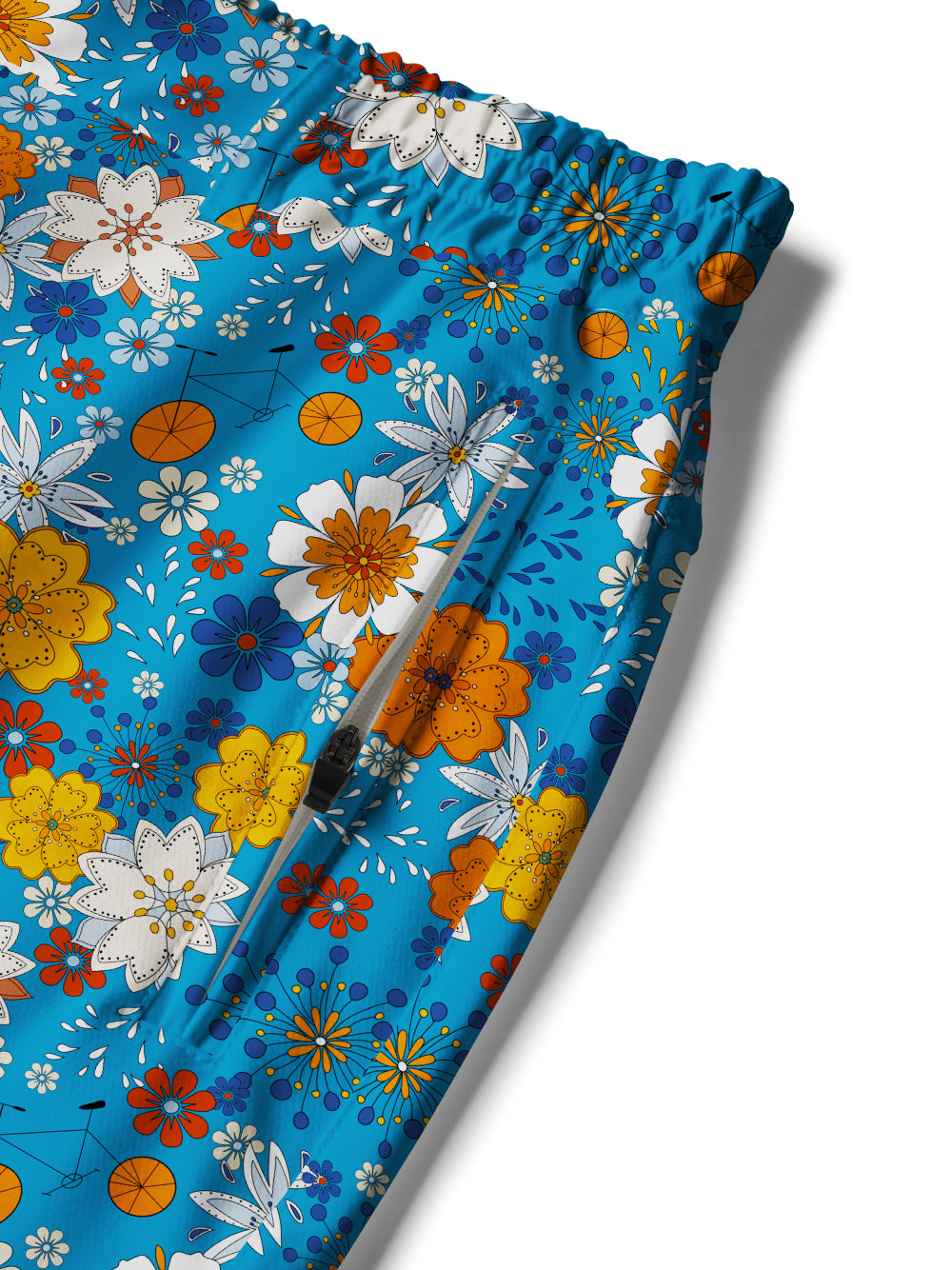 Orionride Fragrant Flowers Cycling Short With 2 Zipper Pockets