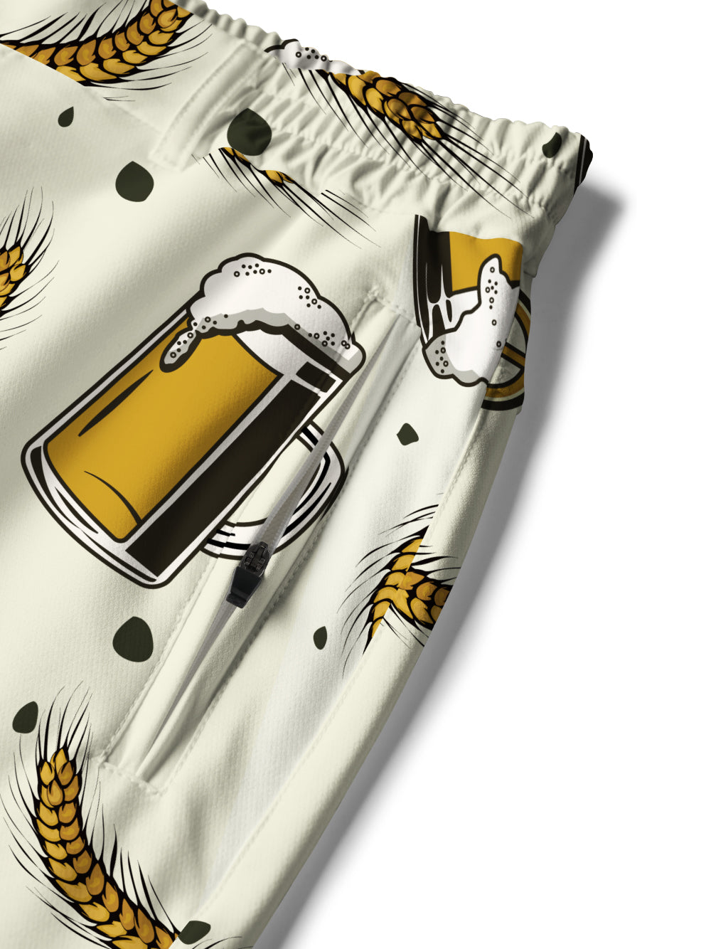 Orionride Beer Wheat Ears Cycling Short With 2 Zipper Pockets
