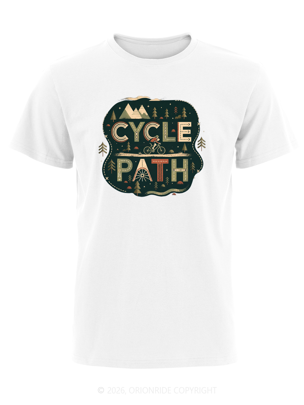 Orionride Word Cycle Path Short Sleeves Bike T-Shirt