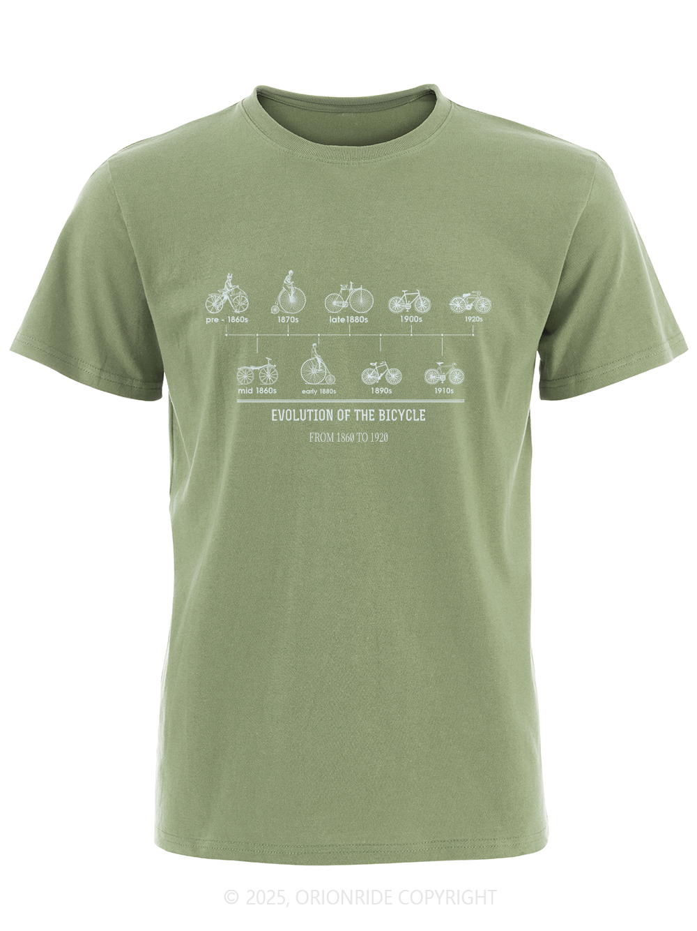 Orionride History Of Bicycle Development Short Sleeves Bike T-Shirt