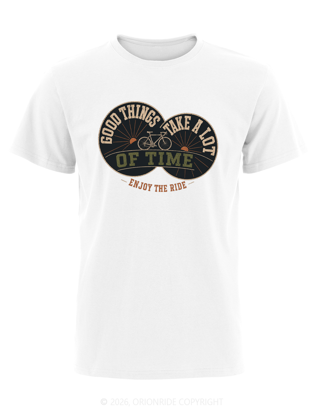 Orionride Vintage Wheel Short Sleeves Bike T-Shirt